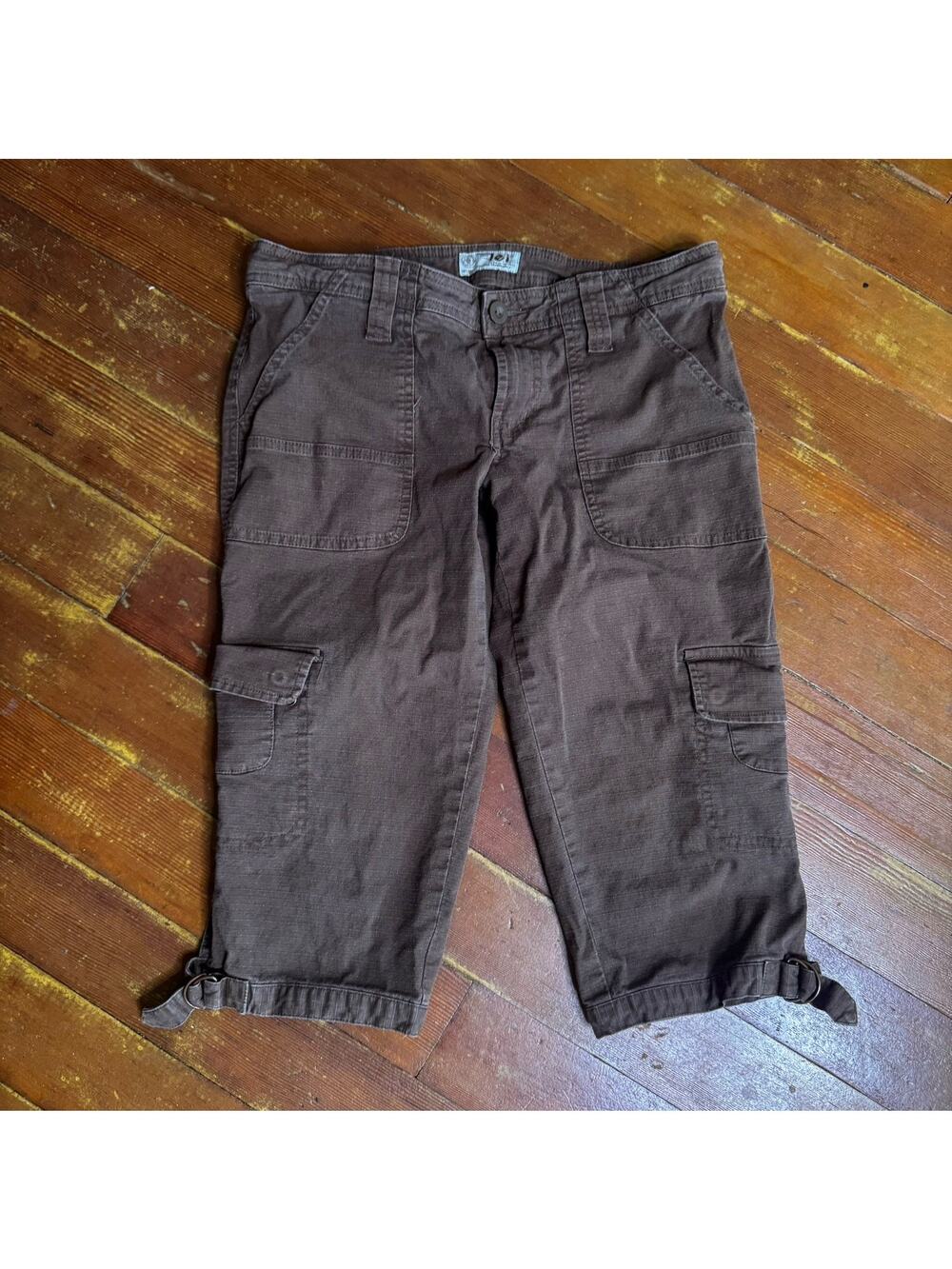 Vintage 00s L.E.I Brown Low Rise Cargo Capris Pants Indie Fairy Grunge Y2K 5